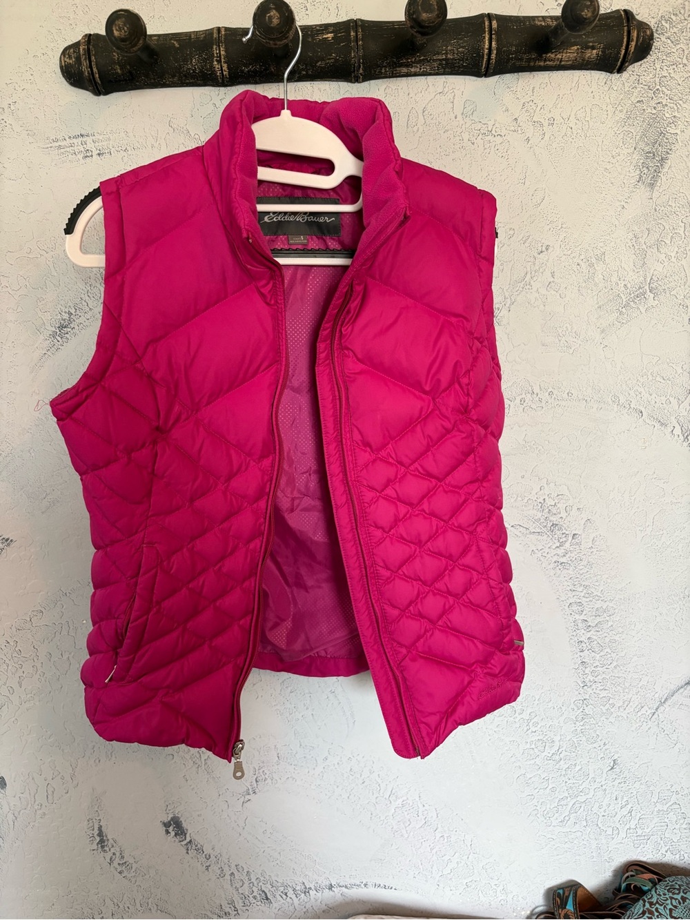 Eddie Bauer Fuchsia Quilted Packable Down Vest